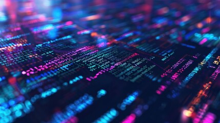 Obraz premium Abstract Digital Code Background with Vibrant Colors