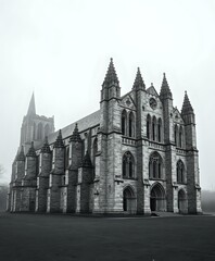 Fototapeta premium Historic Gothic Church on a Cloudy Day