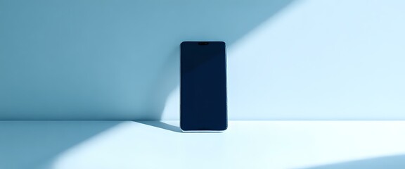 Modern Blue Phone charging on White Surface - 21:9 Aspect Ratio