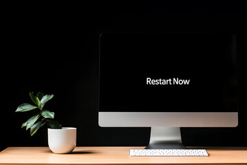 Monitor Screen Displaying ‘Restart Now’ Message | Importance of System Updates and Maintenance