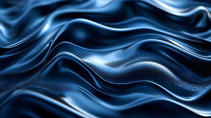 Obraz premium Abstract Blue Wave Background - Liquid Flow and 3D Design
