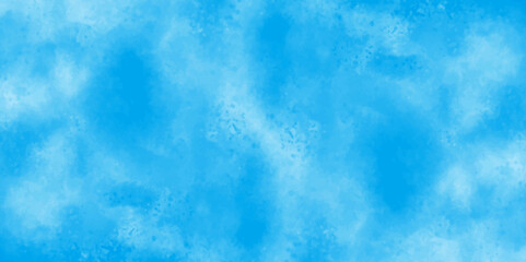 Vector blue watercolor art background with white clouds and blue sky. Light sky blue shades watercolor background. Sky Nature Landscape Background. sky background with white fluffy clouds. panorama.