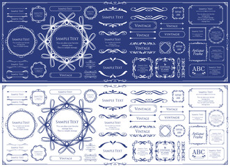 クリスマスのフレームデザインセット