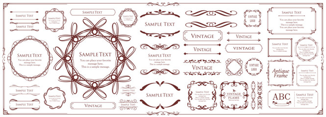 クリスマスのフレームデザインセット