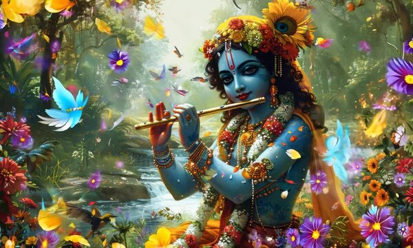 Krishna Janmashtami Gopal Kala Indian Festival Background