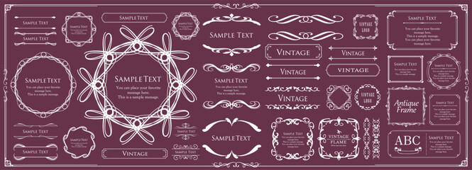 クリスマスのフレームデザインセット