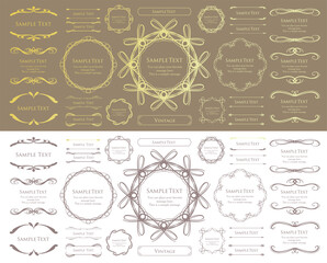 クリスマスのフレームデザインセット