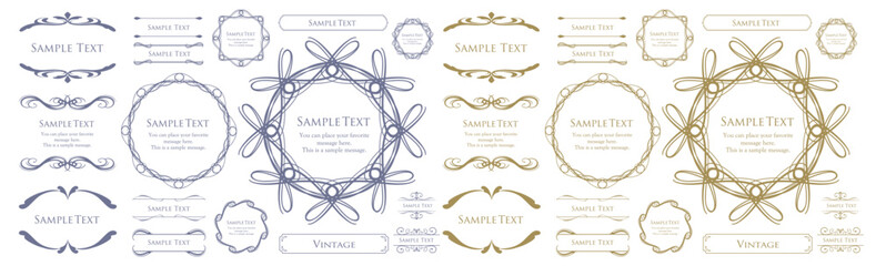 クリスマスのフレームデザインセット