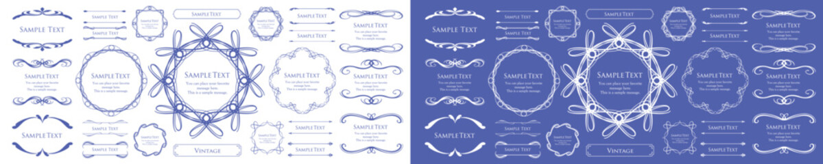 クリスマスのフレームデザインセット