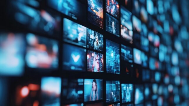 Vast digital landscape with a blur of diverse images