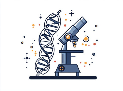 dna strand and microscope science design clip art preview
