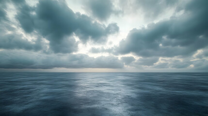 Dark Clouds Over the Calm Sea - Realistic Background Image