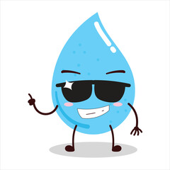 cute cool expression of bite cookies wear sunglasses cartoon character