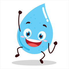 cute hurray victory expression of water drop cartoon character