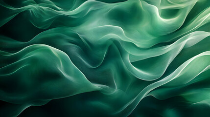 Obraz premium Abstract Green Wavy Background with Lines