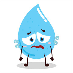 cute depressed expression of water drop cartoon character