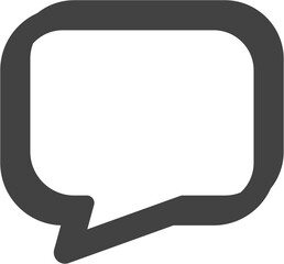 chat message speech bubble outline black