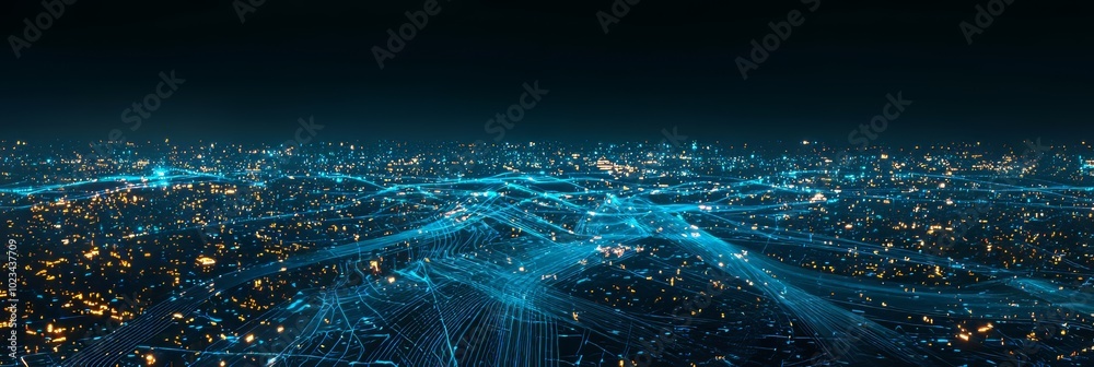 Poster Data and information flow in cyberspace. Trending data and information.
