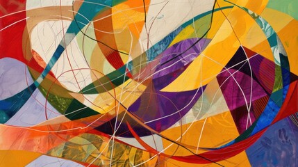 Fototapeta premium Vibrant Abstract Colorful Art with Dynamic Shapes