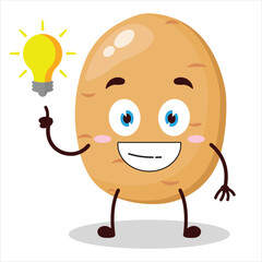 cute creative expression of bite cookies with shiny lamp cartoon character