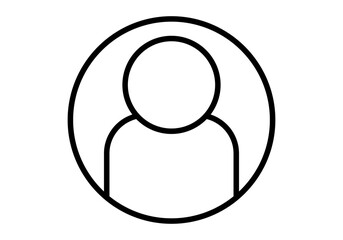Icono negro de perfil de usuario en fondo blanco