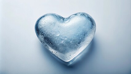 Fototapeta premium Heart made of ice on white background low angle view