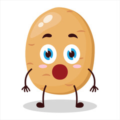cute shocked expression of potato cartoon character