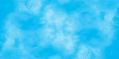 Vector blue watercolor art background with white clouds and blue sky. Light sky blue shades watercolor background. Sky Nature Landscape Background. sky background with white fluffy clouds. panorama.