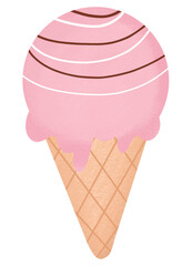 ice cream cone with strawberry