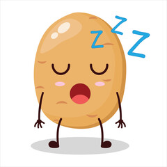 cute rest expression of potato cartoon character