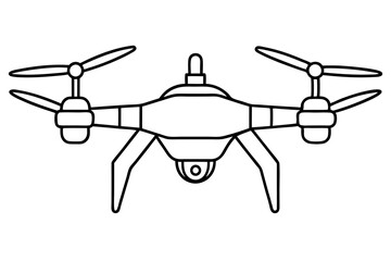 Drone line art vector, drone camera icon outline drawing vector illustration	