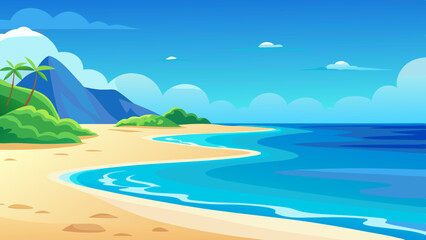 Beach landscape illustration