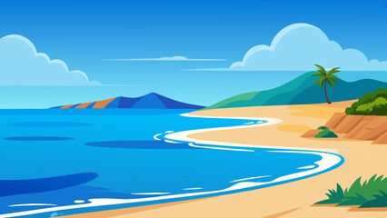 Beach landscape illustration