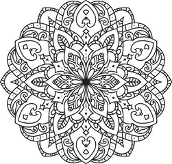 Mandala isolated on the white background Mandalas for Adult coloring book coloring pages	