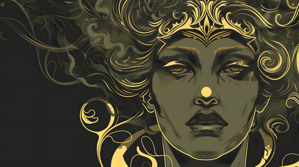 Greek god and goddess Hera illustration, Hera, the wife and one of three sisters of Zeus in the Olympian pantheon of classical Greek Mythology.