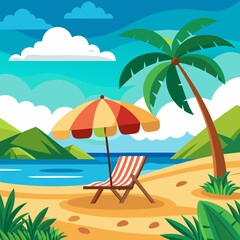 Beach landscape illustration