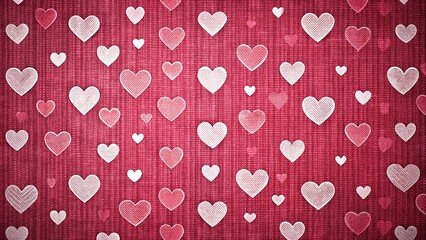 hearts on pink background