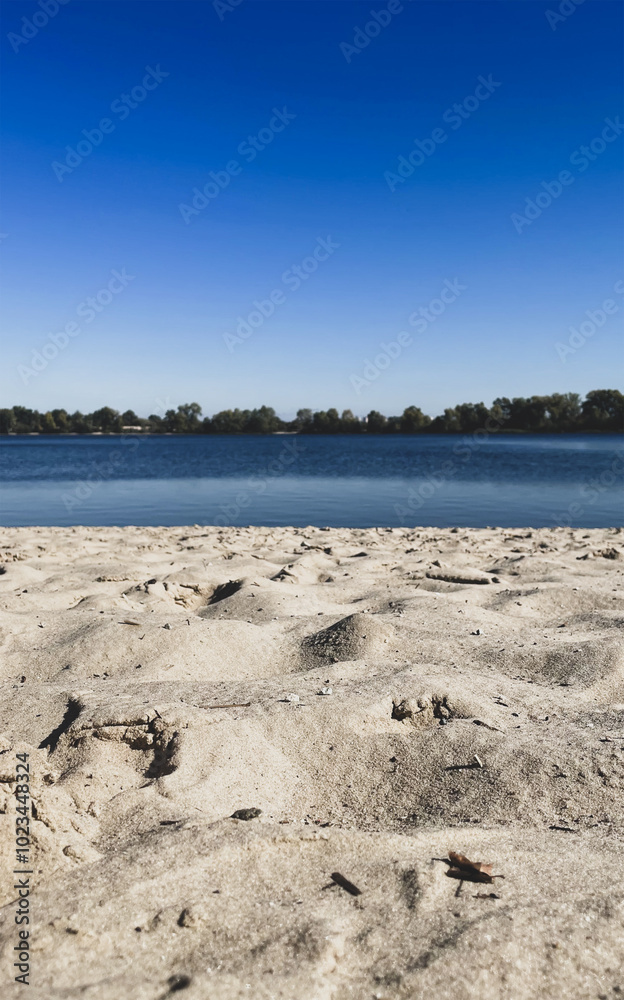 Wall mural Beautiful river landscape on a sunny day