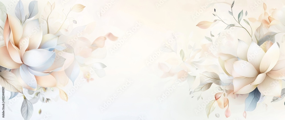 Aufkleber modern abstract art background with watercolor texture on a vintage style invitation card with flora