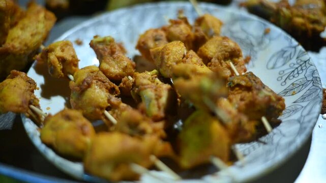 Chicken reshmi kabab or chicken malai kabab, delicious Mughlai cuisine