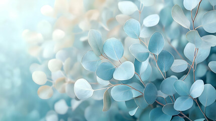 Blue Eucalyptus Leaves Abstract Background