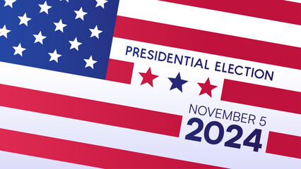 Presidential Election Poster with American Flag Vector