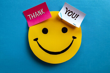  thank you sticky notes over a plain background happy smile, editorial resources, original ideas on paper craft