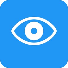 eye icon vector on blue background.