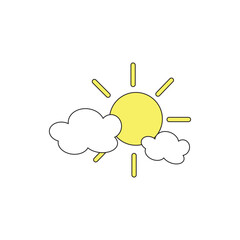 sun and cloud vector illustration