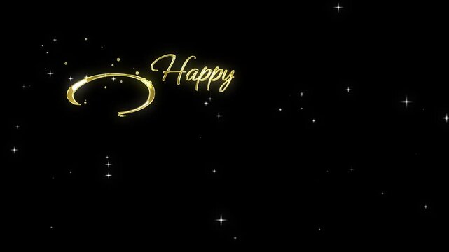 happy birthday my wife text gold animated background happy birthday my wife gold text 4k looping