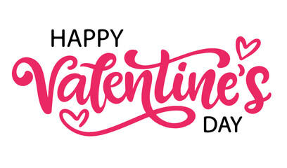 Happy Valentines Day Typography Greeting Lettering