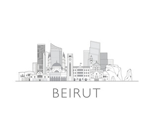 Beirut skyline cityscape vector illustration