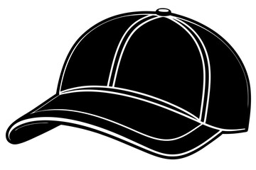 a plain baseball cap silhouette vetor