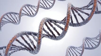  Intricate DNA Helix Structures in 3D Illustration.